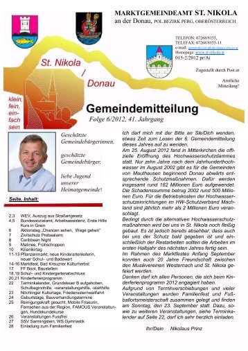 Gemeindemitteilung 6/2012 - Marktgemeinde St. Nikola/Donau