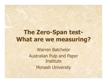 The Zero-Span test - User Web Pages - Monash University