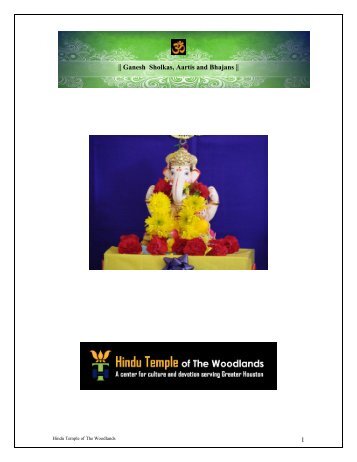 Ganesh Utsav Puja Booklet - Hindu Temple of The Woodlands