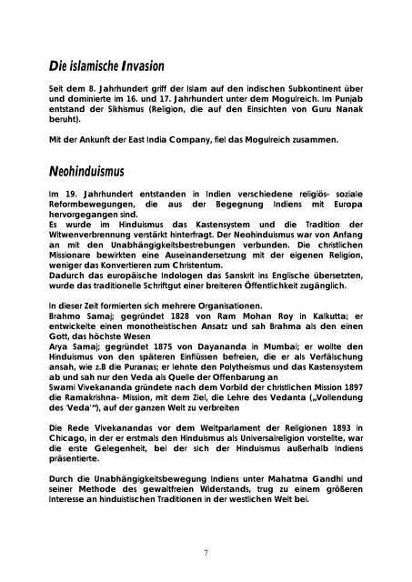 Ausarbeitung zum Hinduismus (pdf) - fachschulteam