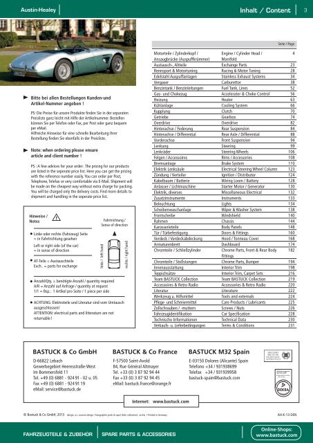 Download PDF-Katalog Austin Healey - BASTUCK & Co GmbH