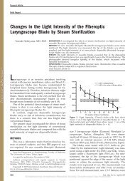 Changes in the Light Intensity of the Fiberoptic Laryngoscope Blade ...