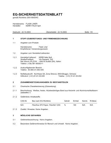 EG-SICHERHEITSDATENBLATT - Kerrdental.de