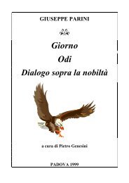 Giorno Odi Dialogo sopra la nobiltà - Letteratura Italiana