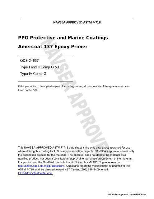 PPG Protective and Marine Coatings Amercoat 137 Epoxy Primer