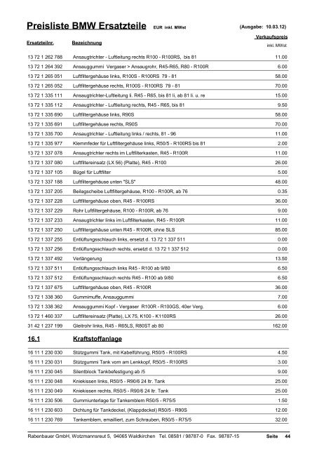 Preisliste R50/5 - R100 Juni 2013 - Rabenbauer GmbH