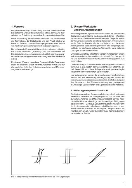 Weichmagnetische Werkstoffe - VACUUMSCHMELZE GmbH & Co ...