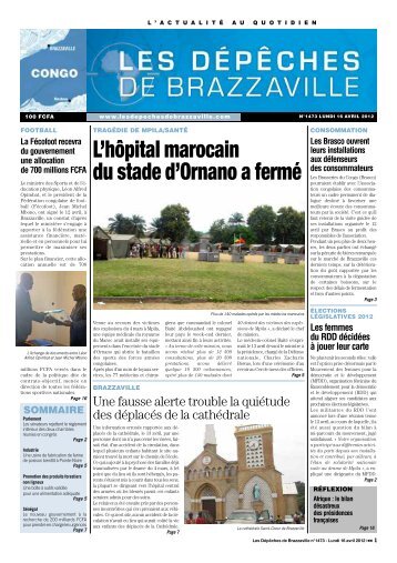 Les Dépêches de Brazzaville du Lundi 16 Avril