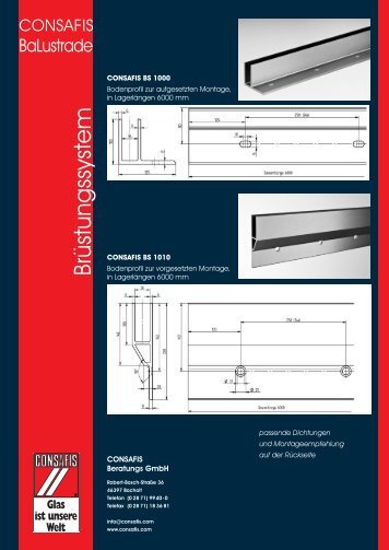 CONSAFIS Balustrade - Brüstungssystem