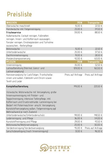 Preisliste