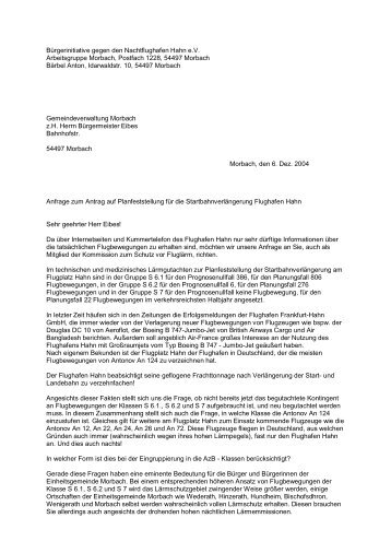 Offener Brief an Morbacher Bürgermeister Eibes