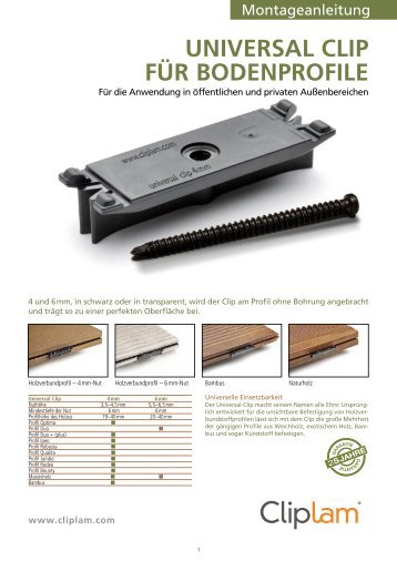 Universal Clip für Bodenprofile - Geolam