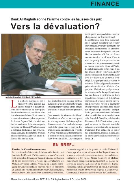 EN BREF... - Maroc Hebdo International