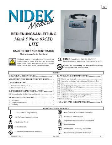 BEDIENUNGSANLEITUNG Mark 5 Nuvo (OCSI) - Nidek Medical