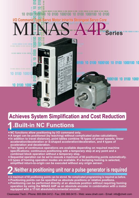 Panasonic MINAS A4P Series AC Servo Motors / Drivers - opis.cz