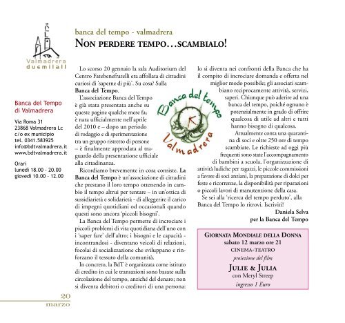 Marzo - Parrocchia di Valmadrera