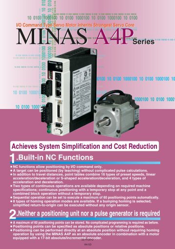 MINAS A4P servo drives - Panasonic Electric Works Europe AG