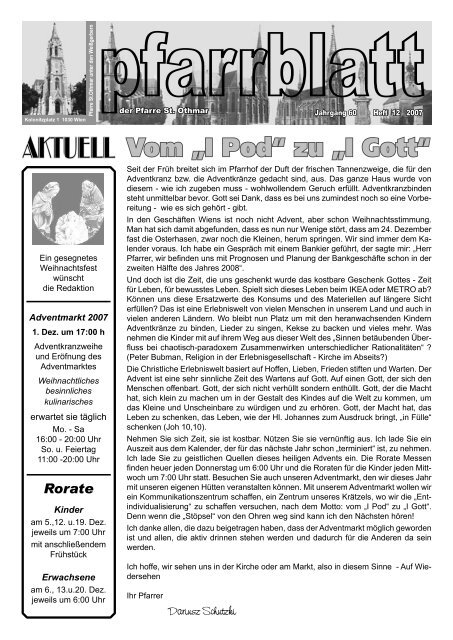 Pfarrblatt 12/07 - 3., Pfarre St. Othmar unter den Weisgerbern