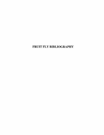 FRUIT FLY BIBLIOGRAPHY - si-pddr - Smithsonian Institution