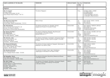 Dealers List Territorywise - Tata Winger