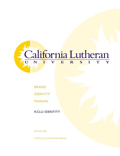 brand identity manual kclu identity - California Lutheran University