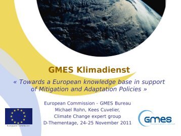 Einführung in die EC Planung des GMES Klimaservices
