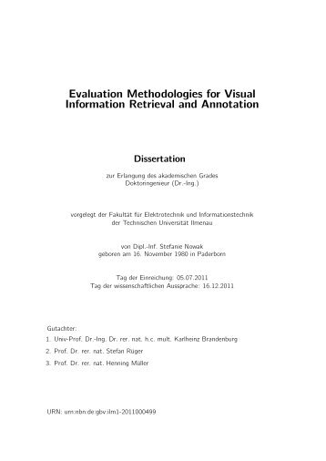 Evaluation Methodologies for Visual Information Retrieval and ...