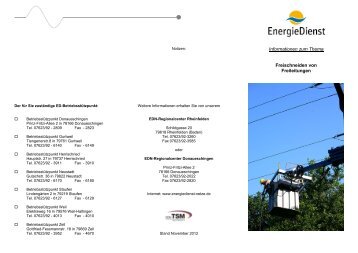Freischneiden von Freileitungen - Energiedienst Netze GmbH