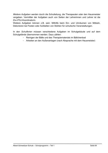SCHULPROGRAMM DER ALBERT-SCHWEITZER-SCHULE Teil 1