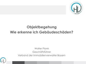 Objektbegehung Wie erkenne ich Gebäudeschäden? - Verband der ...