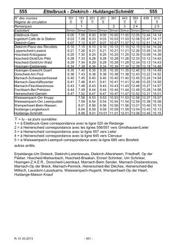 555 Ettelbruck - Diekirch - Huldange/Schmëtt 555