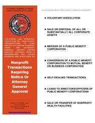 Nonprofit Transactions Requiring Notice or Attorney General Approval