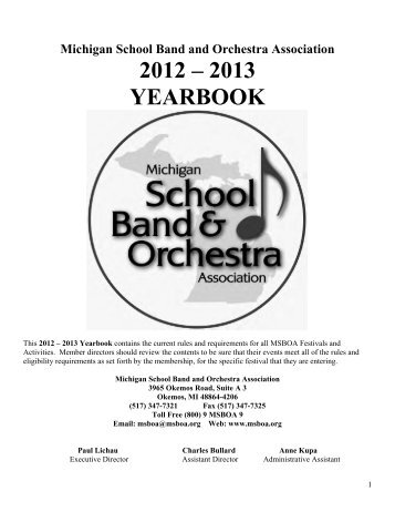 2013 yearbook - Michigan School Band & Orchestra Association