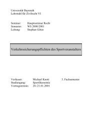 Verkehrssicherungspflichten des Sportveranstalters - sportrecht.org