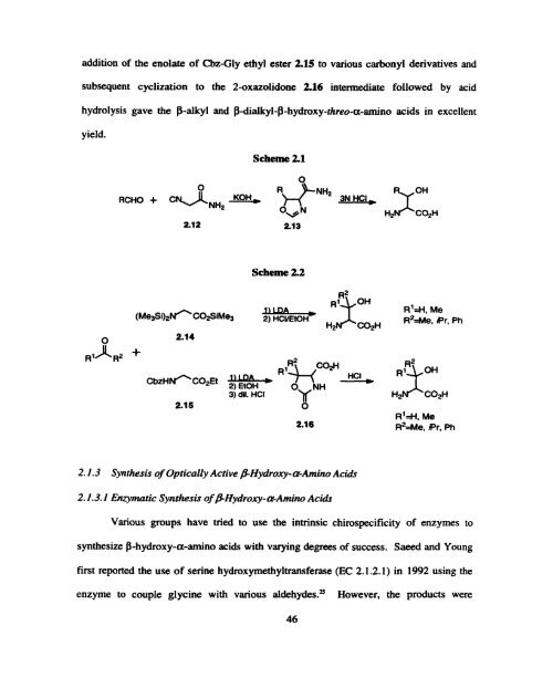 Solution and Solid Phase Synthesis of Unusual a-Amino Acids From