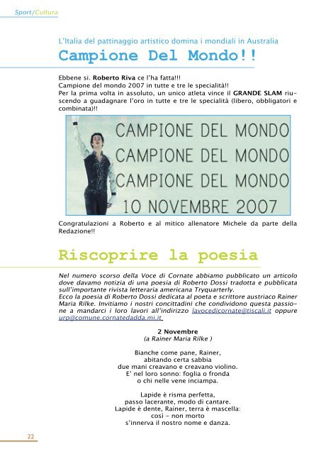 Numero Dicembre 2007 - Comune di Cornate d'Adda