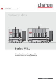 Technical data Series MILL - CHIRON Werke GmbH & Co. KG