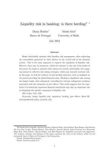 Liquidity risk in banking: is there herding? * - European Banking ...