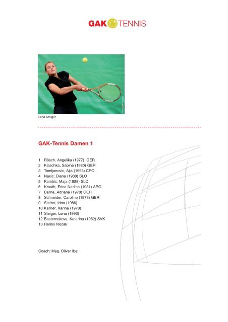 Presseinformation für die Saison 2009 als pdf - GAK-Tennis