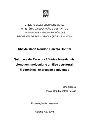 Sheyla Maria Rondon Caixeta Bonfim Quitinase de ... - UFG