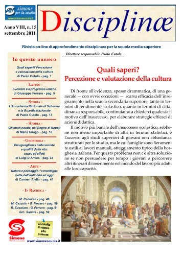 Quali saperi? - Simone per la scuola