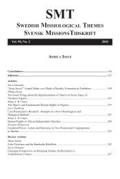 SWEDISH MISSIOLOGICAL THEMES SVENSK MISSIONSTIDSKRIFT