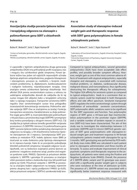 Posterske teme Poster topics - Biochemia Medica