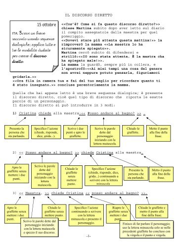 Discorso diretto/indiretto - La Teca Didattica