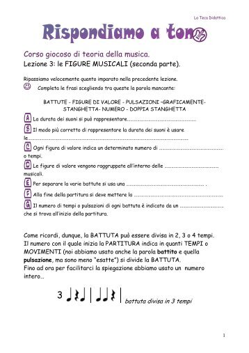 Corso giocoso di teoria della musica. - La Teca Didattica