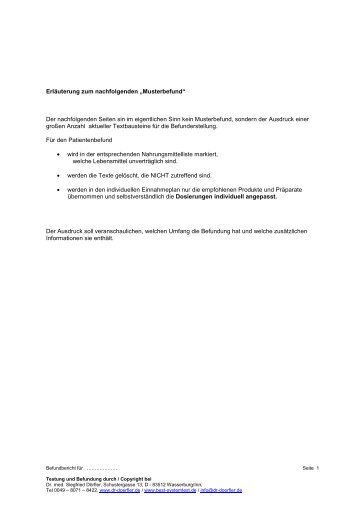 PDF - Musterauswertung - 580 kB - Dr. Doerfler Best Systemtest