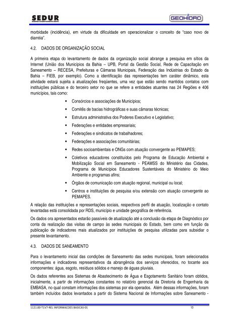 RELAÇÃO DE ASSOCIAÇÕES MUNICIPAIS - Sedur - Governo da ...