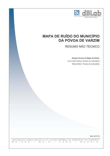 MAPA DE RUÍDO DO MUNICÍPIO DA PÓVOA DE VARZIM