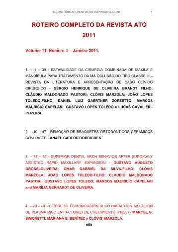 roteiro completo da revista ato 2011 - ATO ::. - Academia Tiradentes ...