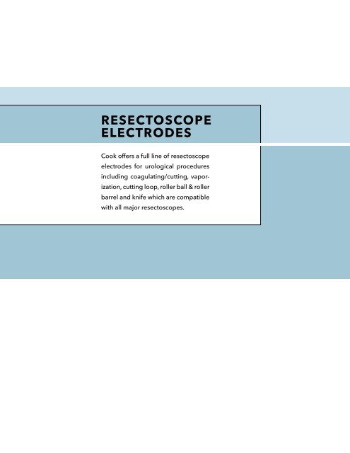 TURP/TURBT Resection Electrodes - Cook Medical